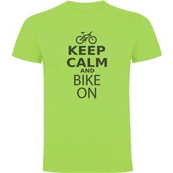 T Shirt Jazda rowerem Keep Calm and Bike On Krotki Rekaw Czlowiek