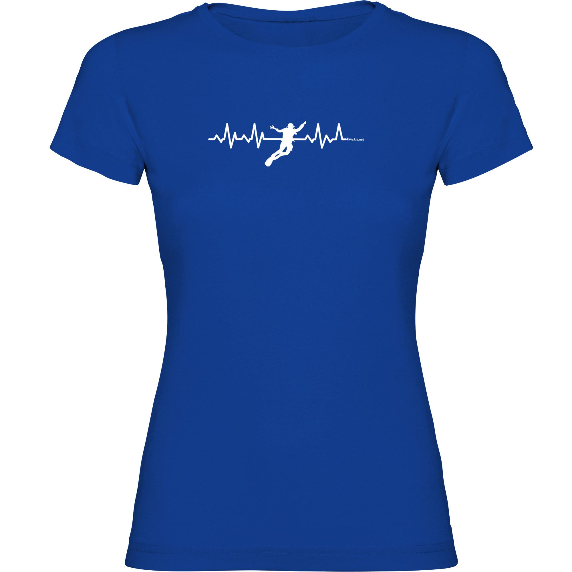 T Shirt Duiken Diving Heartbeat Korte Mouwen Vrouw