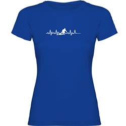 T Shirt Ski Skiing Heartbeat Short Sleeves Woman