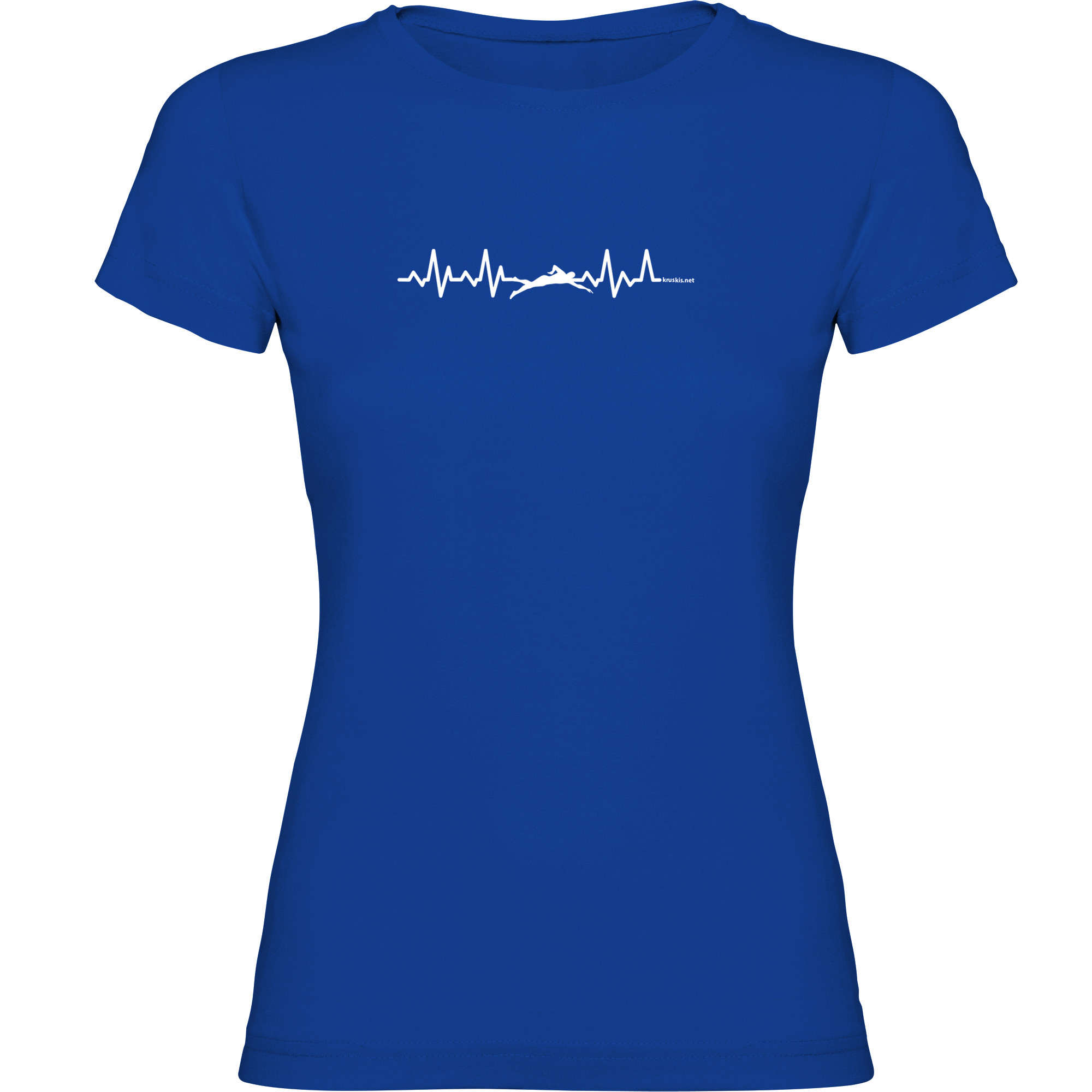 T Shirt Simning Swimming Heartbeat Kortarmad Kvinna