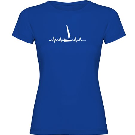 T Shirt Nautisch Sailing Heartbeat Korte Mouwen Vrouw