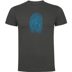 T Shirt Rennen Triathlon Fingerprint Korte Mouwen Man