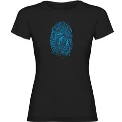 T Shirt Lopning Triathlon Fingerprint Kortarmad Kvinna