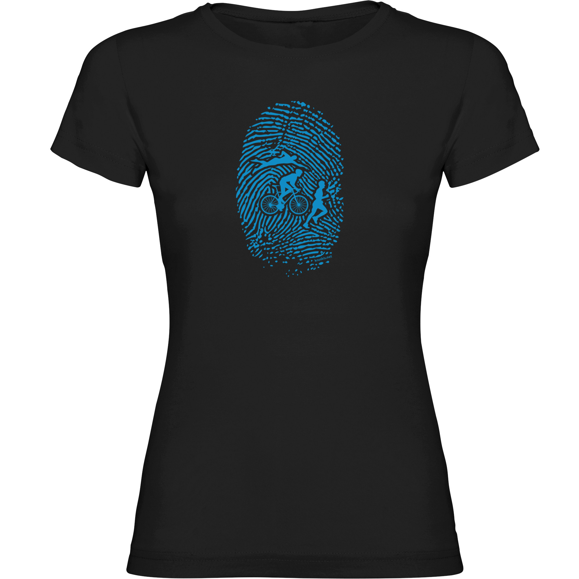 T Shirt Running Triathlon Fingerprint Short Sleeves Woman