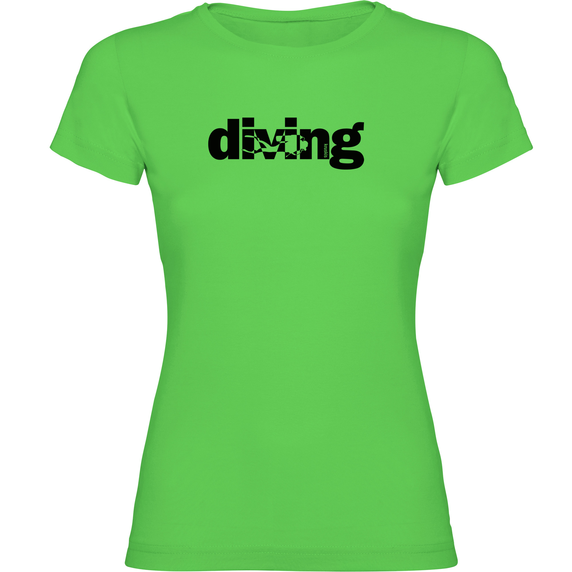 T Shirt Diving Word Diving Short Sleeves Woman