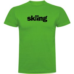Camiseta Esqui Word Skiing Manga Corta Hombre
