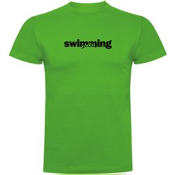 T Shirt Zwemmen Word Swimming Korte Mouwen Man
