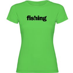 T Shirt Pesca Word Fishing Manica Corta Donna