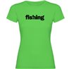 T Shirt Peche Word Fishing Manche Courte Femme