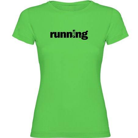 T Shirt Running Word Running Zurzarm Frau