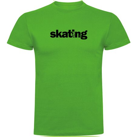 T Shirt Skateboard Word Skating Manica Corta Uomo