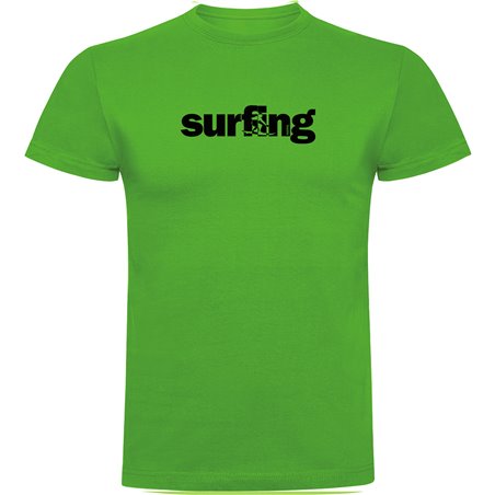 T Shirt Surf Word Surfing Manica Corta Uomo