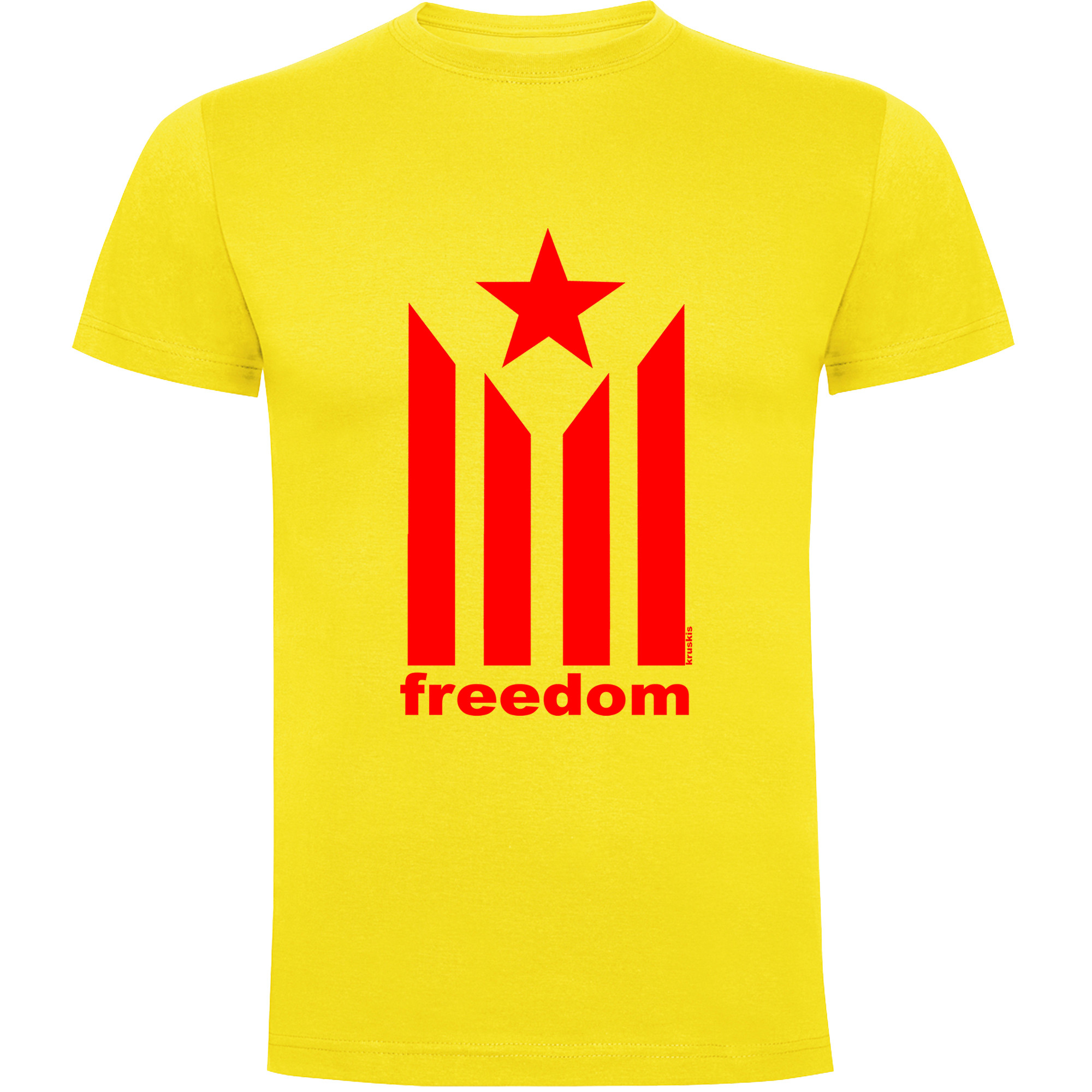 T Shirt Catalonie Estelada Freedom Korte Mouwen Man
