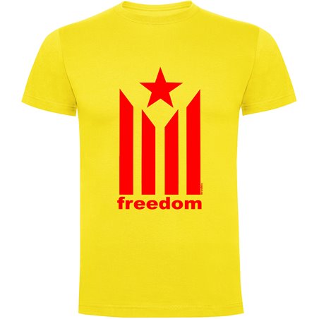 Camiseta Catalunya Estelada Freedom Manga Corta Hombre