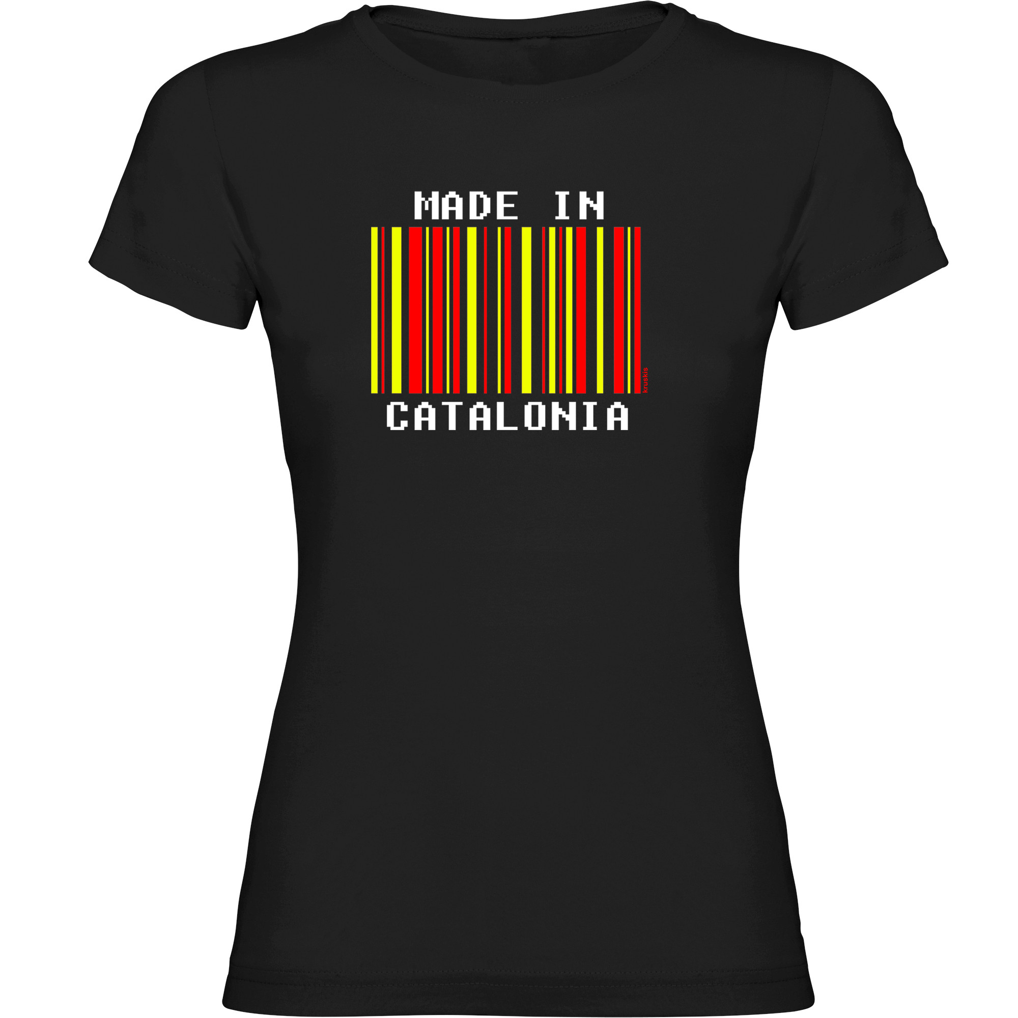 T Shirt Katalonien Made in Catalonia Kortarmad Kvinna