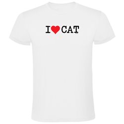 T Shirt Katalonia I Love CAT Krotki Rekaw Czlowiek