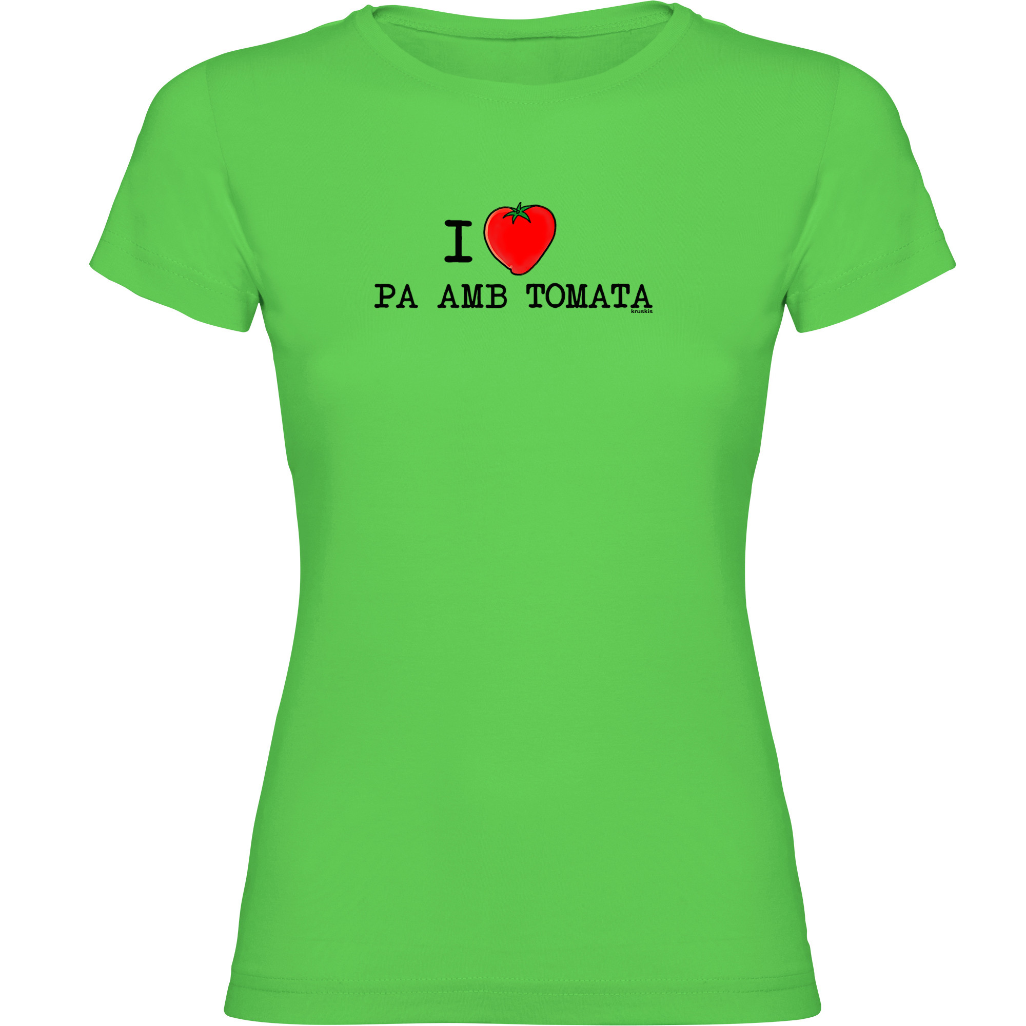 T Shirt Catalogna I Love Pa amb Tomata Manica Corta Donna