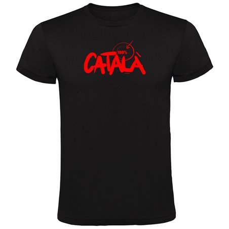 T Shirt Katalonien 100% Catala Zurzarm Mann