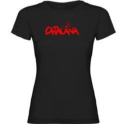 T Shirt Katalonia 100 % Catalana Krotki Rekaw Kobieta