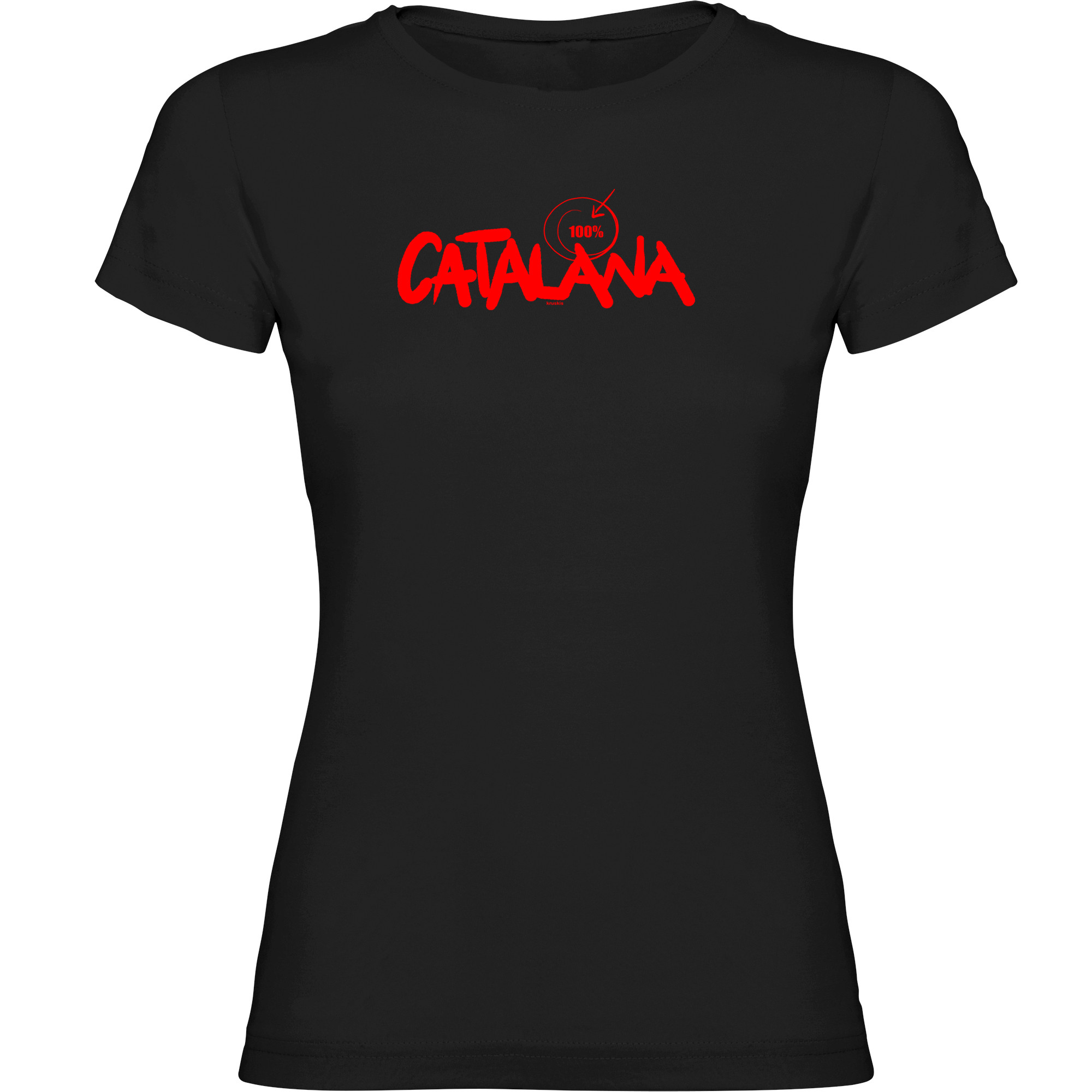 T Shirt Katalonien 100 % Catalana Zurzarm Frau