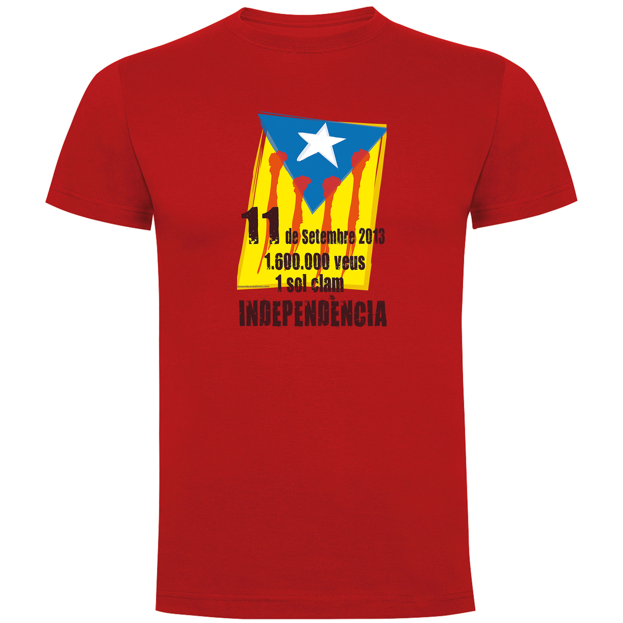 T Shirt Catalonie 11 de Setembre 2012 Korte Mouwen Man