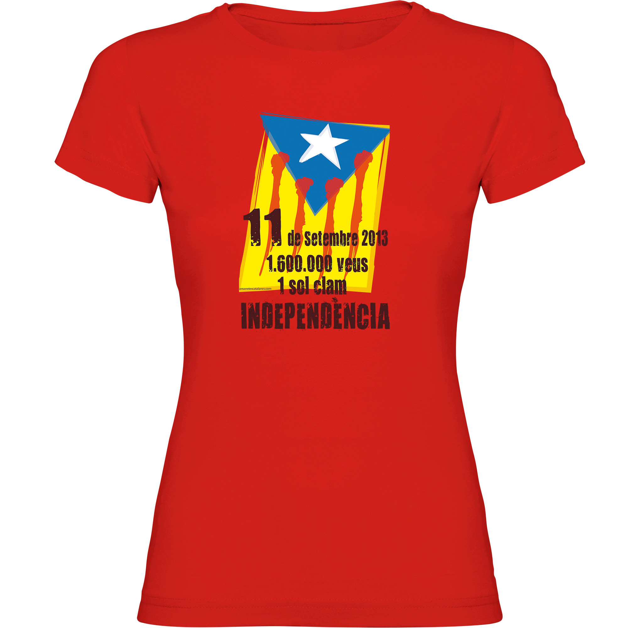 T Shirt Catalogne 11 de Setembre 2012 Manche Courte Femme