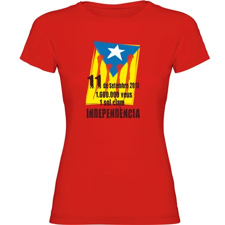 T Shirt Catalogna 11 de Setembre 2012 Manica Corta Donna