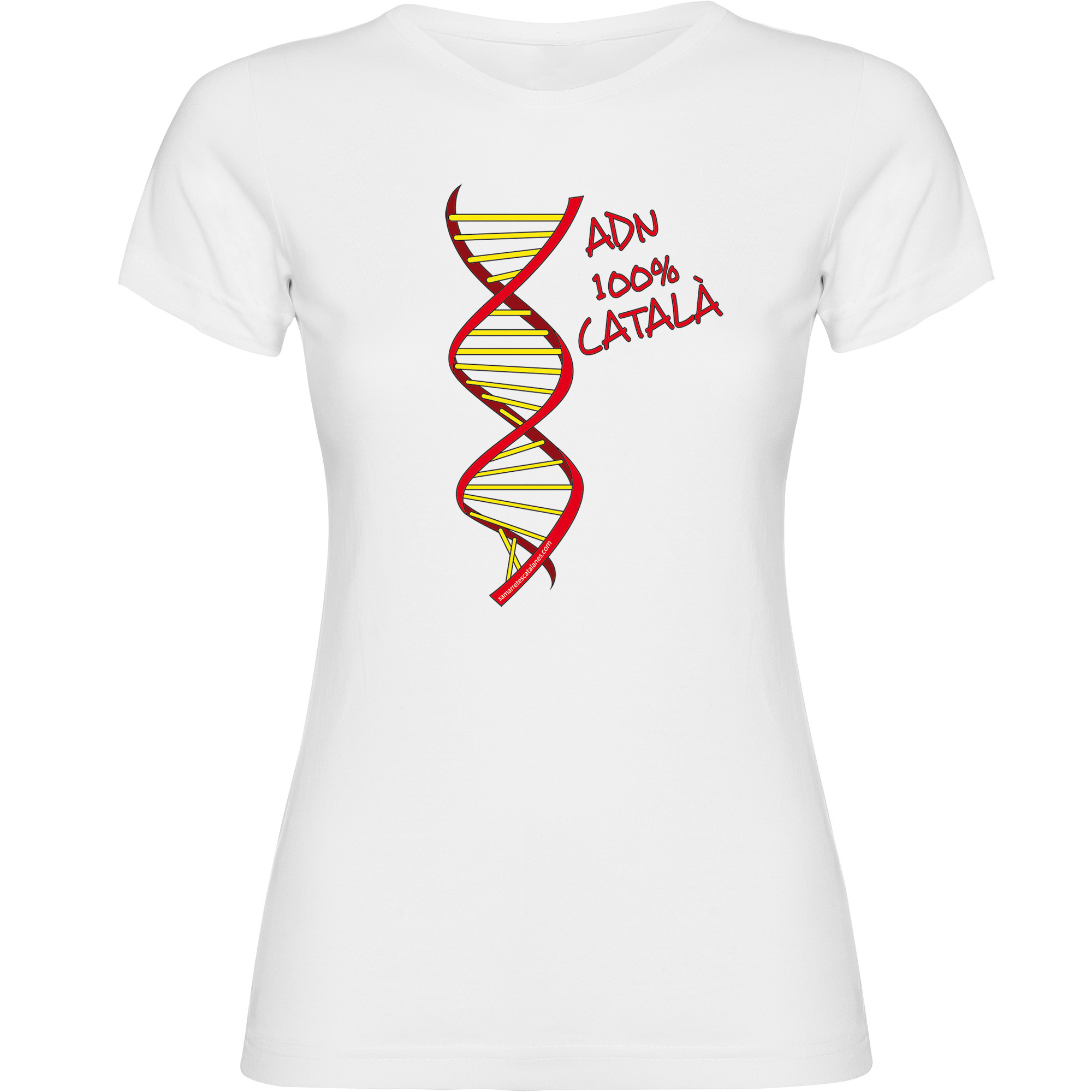 T Shirt Katalonien ADN 100x100 Catala Kortarmad Kvinna