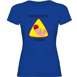 T Shirt Katalonien Catalaneta a Bord Kortarmad Kvinna