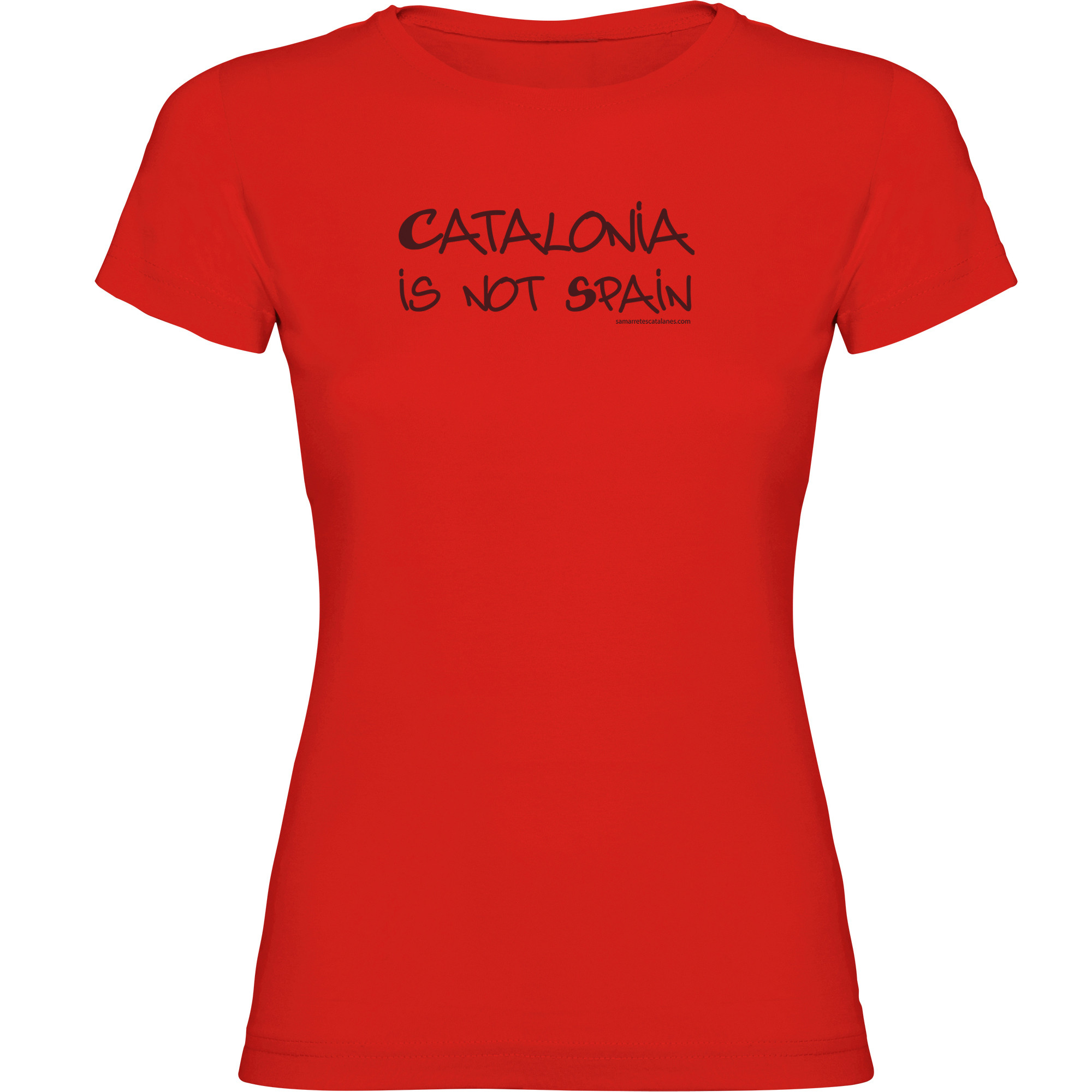 T Shirt Katalonien Catalonia is not Spain Kortarmad Kvinna