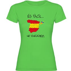 T Shirt Katalonia Es Facil No Encaixem Krotki Rekaw Kobieta