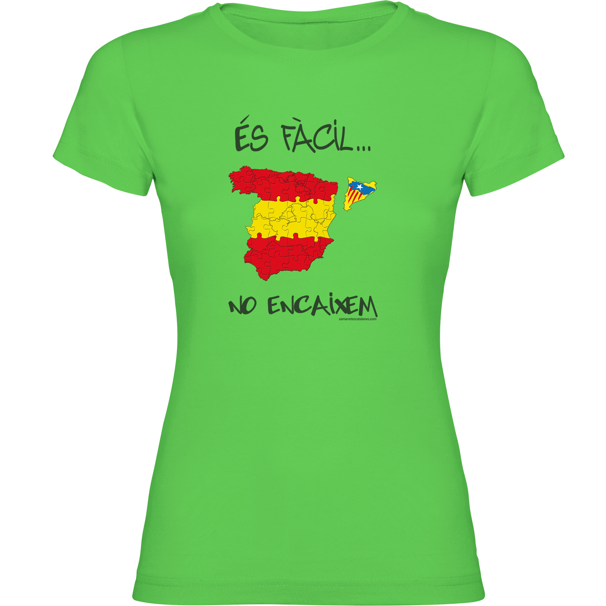 T Shirt Katalonien Es Facil No Encaixem Kortarmad Kvinna