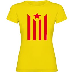 T Shirt Katalonien Estelada Kortarmad Kvinna