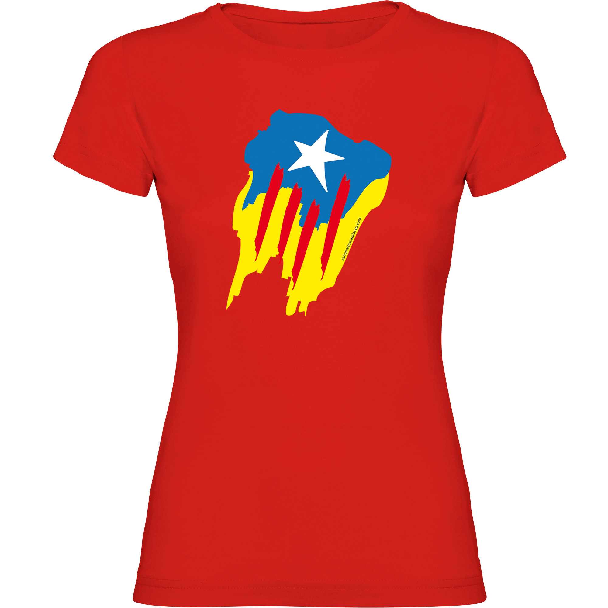 T Shirt Catalonia Estelada Pintada Short Sleeves Woman