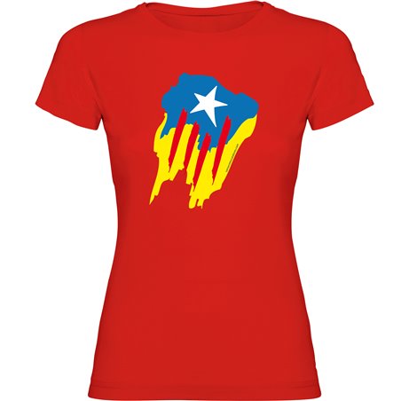 T Shirt Catalonia Estelada Pintada Short Sleeves Woman