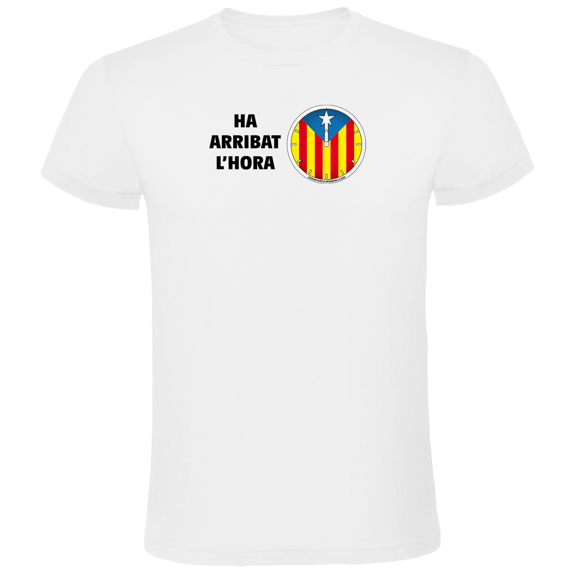 T Shirt Catalogna Rellotge Independencia Manica Corta Uomo