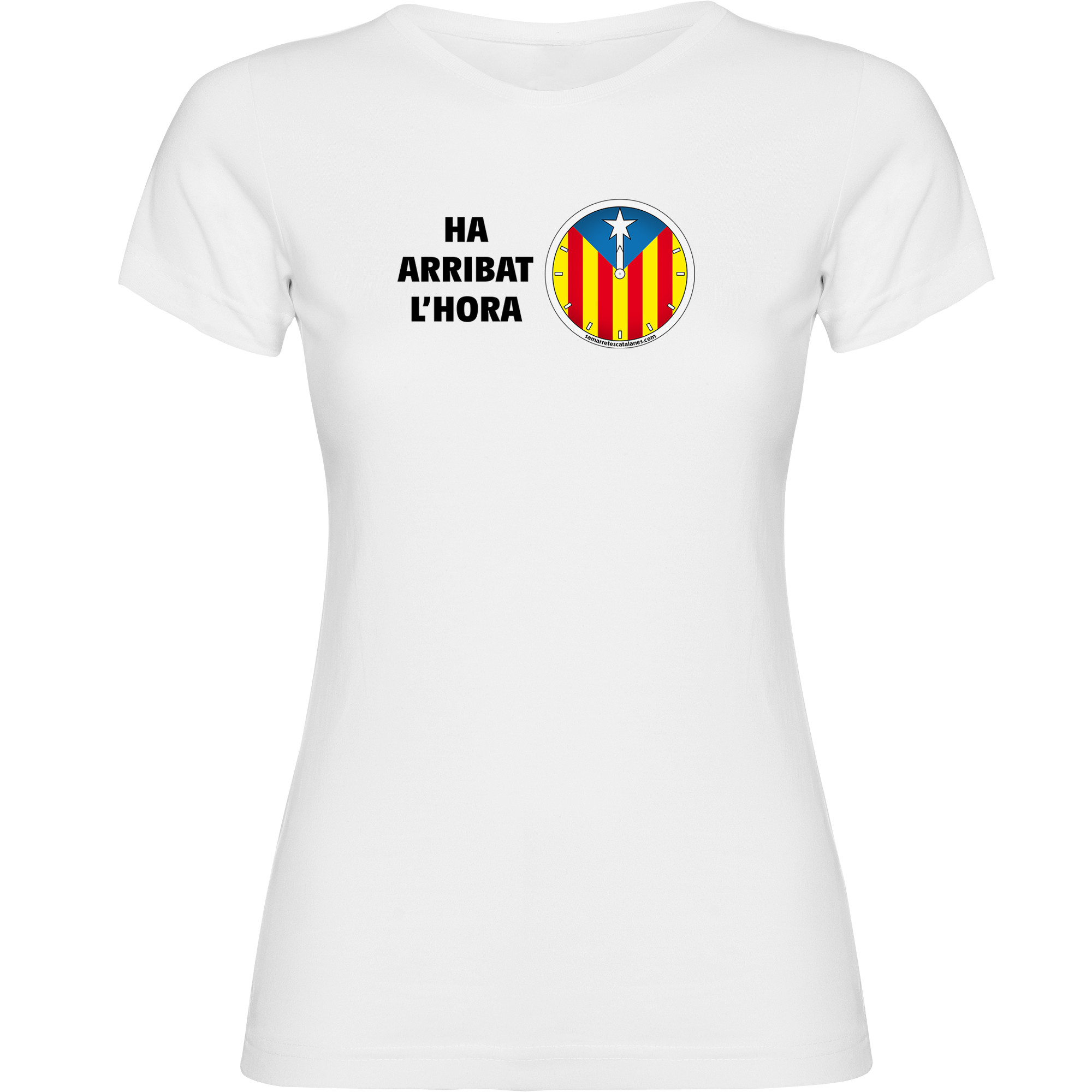 T Shirt Katalonia Rellotge Independencia Krotki Rekaw Kobieta