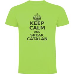 T Shirt Catalonie Keep Calm and Speak Catalan Korte Mouwen Man