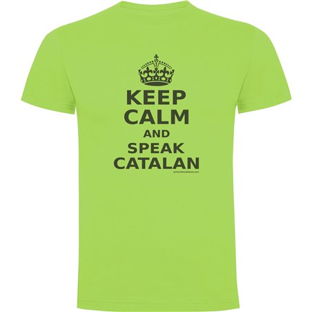T Shirt Catalonia Keep Calm and Speak Catalan Short Sleeves Man