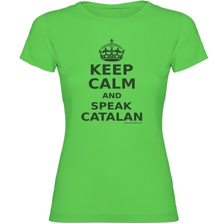 T Shirt Catalogne Keep Calm and Speak Catalan Manche Courte Femme