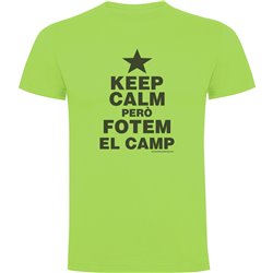T Shirt Katalonia Keep Calm pero fotem el Camp Krotki Rekaw Czlowiek