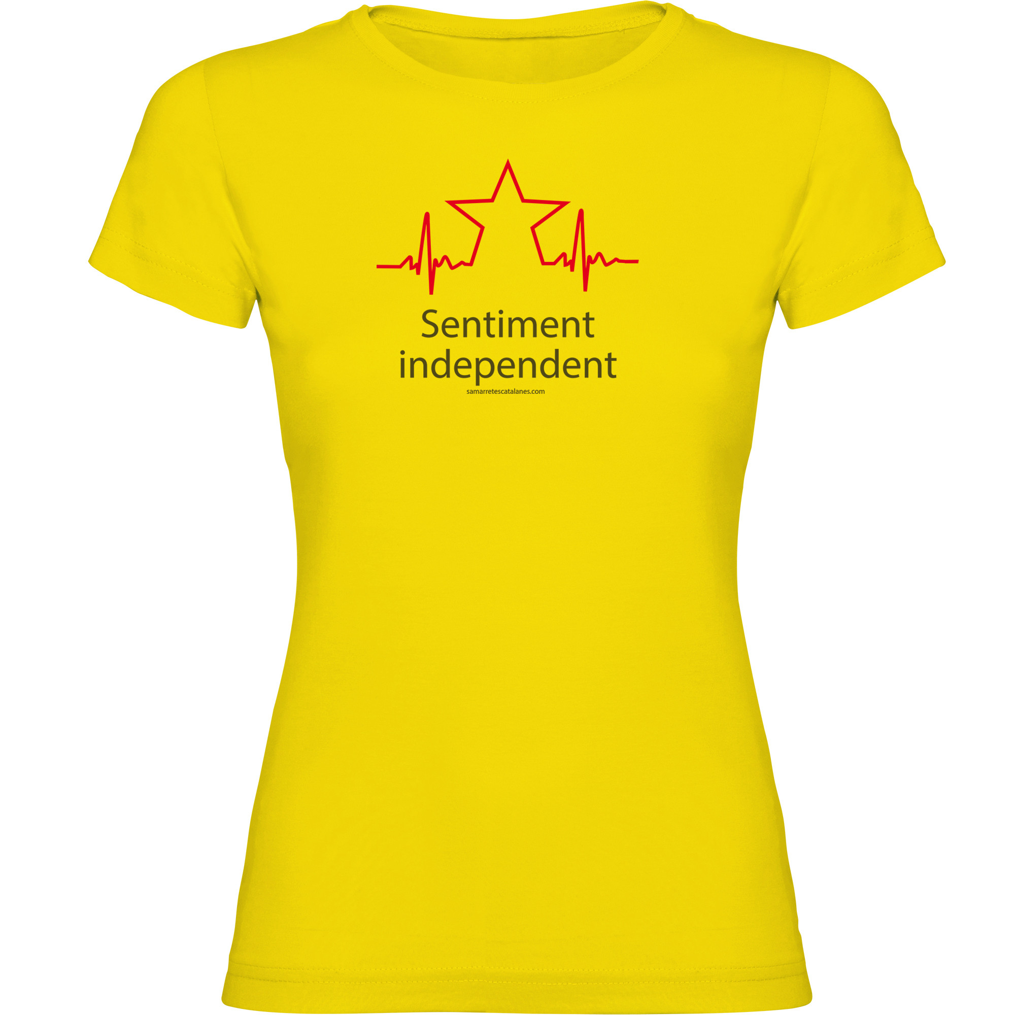 T Shirt Katalonien Sentiment Independent Kortarmad Kvinna