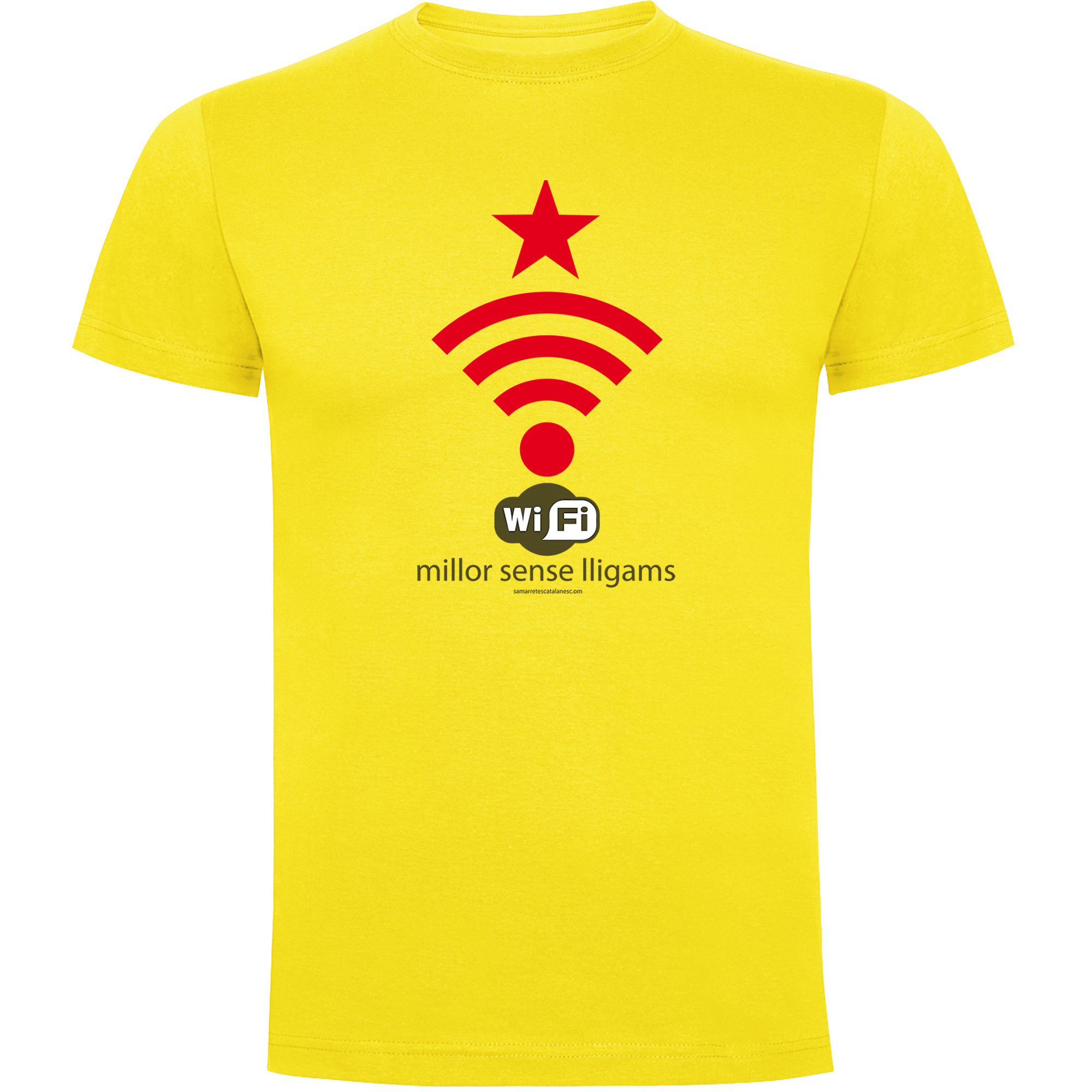 T Shirt Catalonia Wifi Independent Short Sleeves Man
