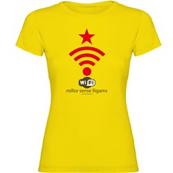 T Shirt Katalonien Wifi Independent Kortarmad Kvinna