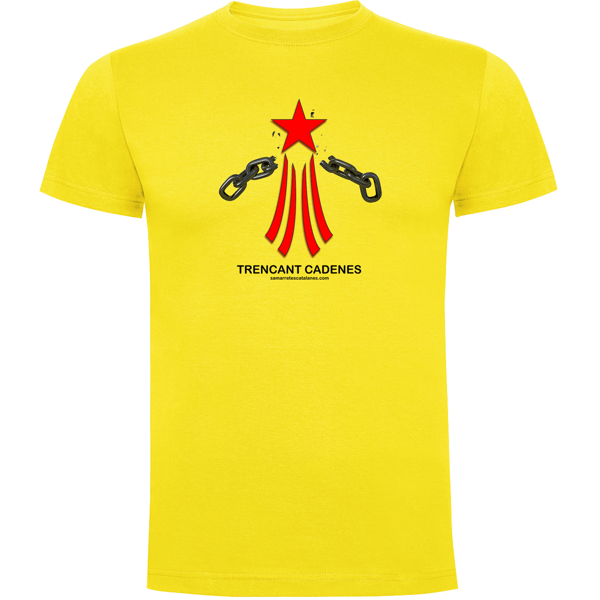 T Shirt Catalogna Via Catalana Trencant Cadenes Manica Corta Uomo