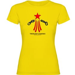 T Shirt Katalonien Via Catalana Trencant Cadenes Kortarmad Kvinna