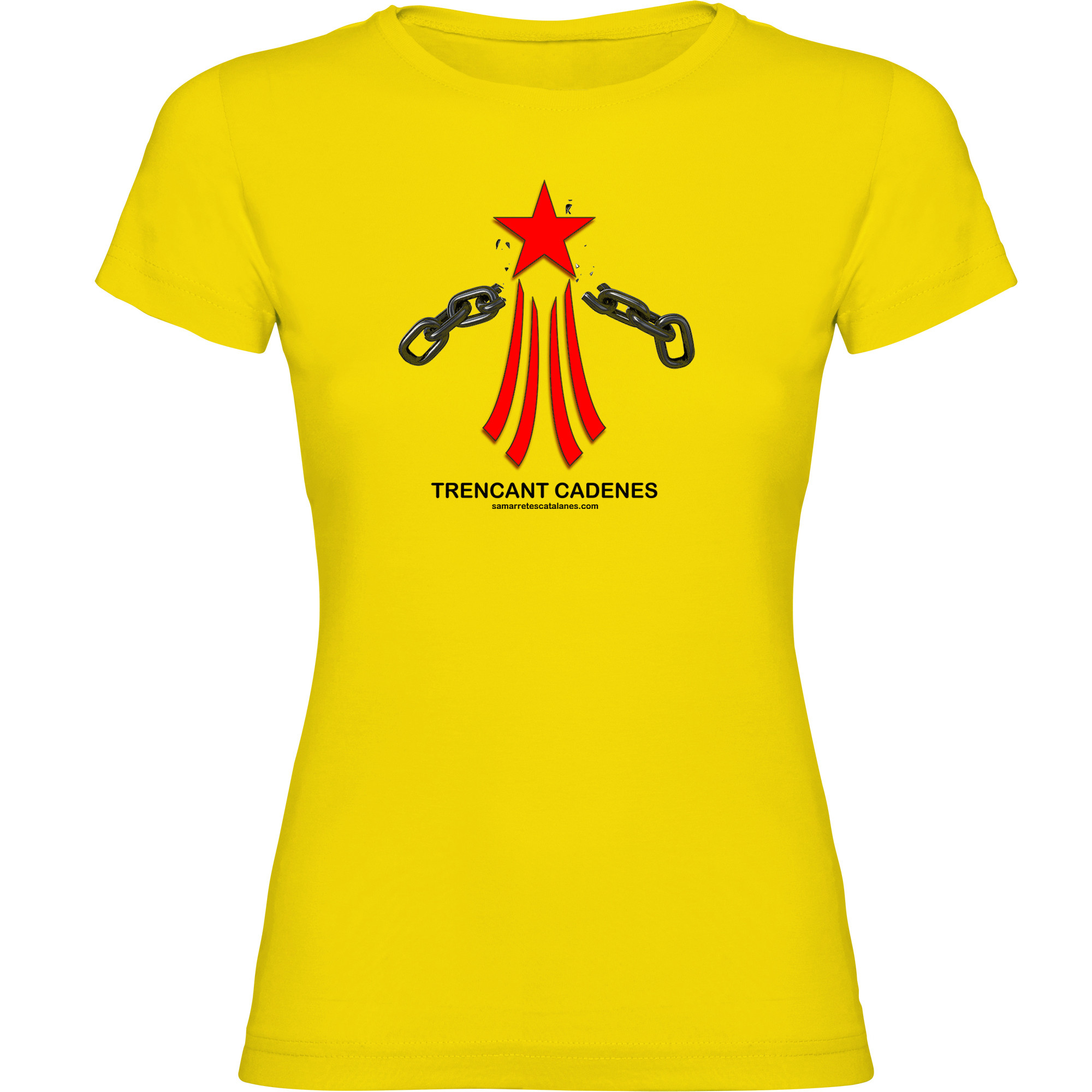 T Shirt Catalogne Via Catalana Trencant Cadenes Manche Courte Femme