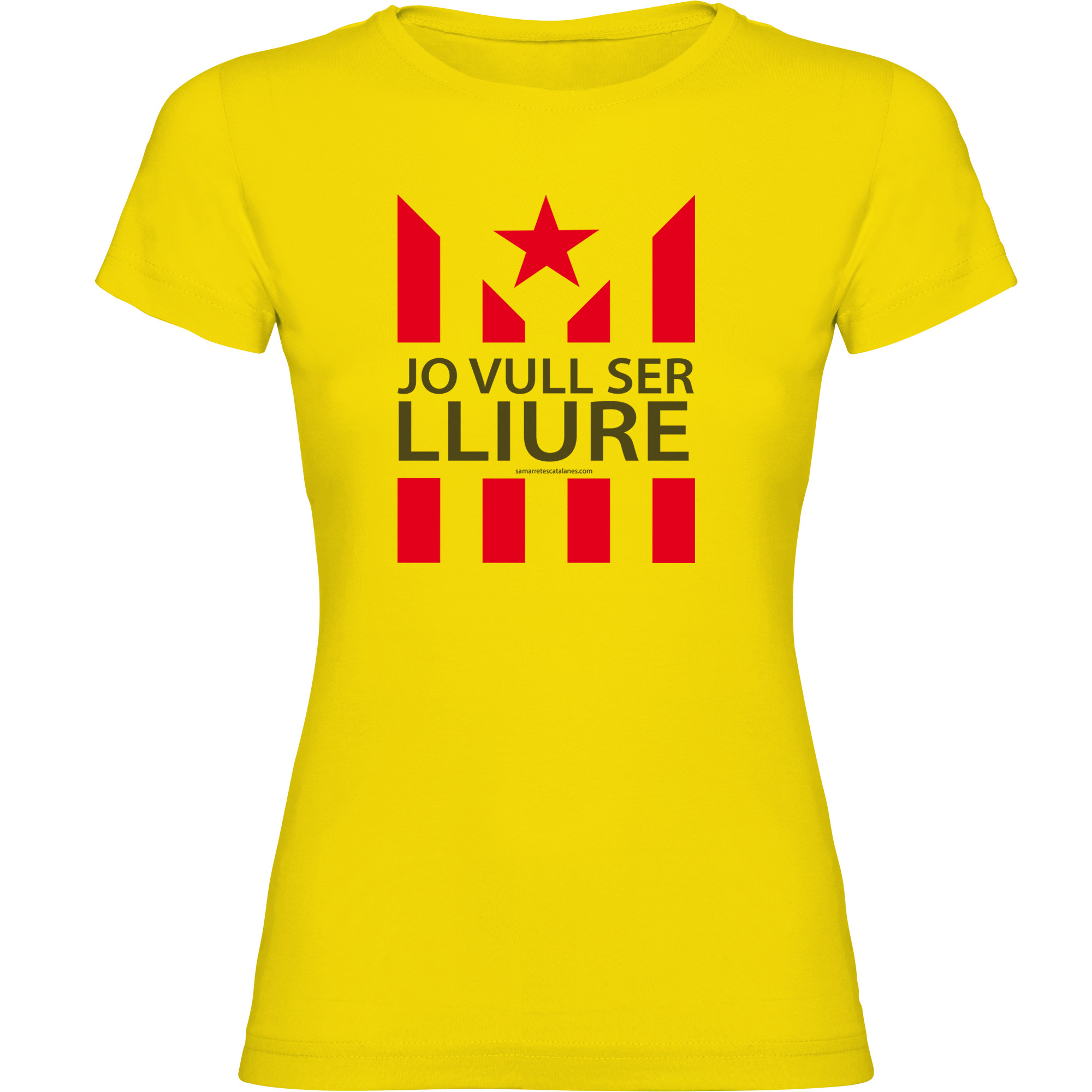 Camiseta Catalunya Jo Vull Ser Lliure Manga Corta Mujer