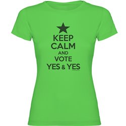 T Shirt Katalonien Keep Calm And Vote Yes Kortarmad Kvinna