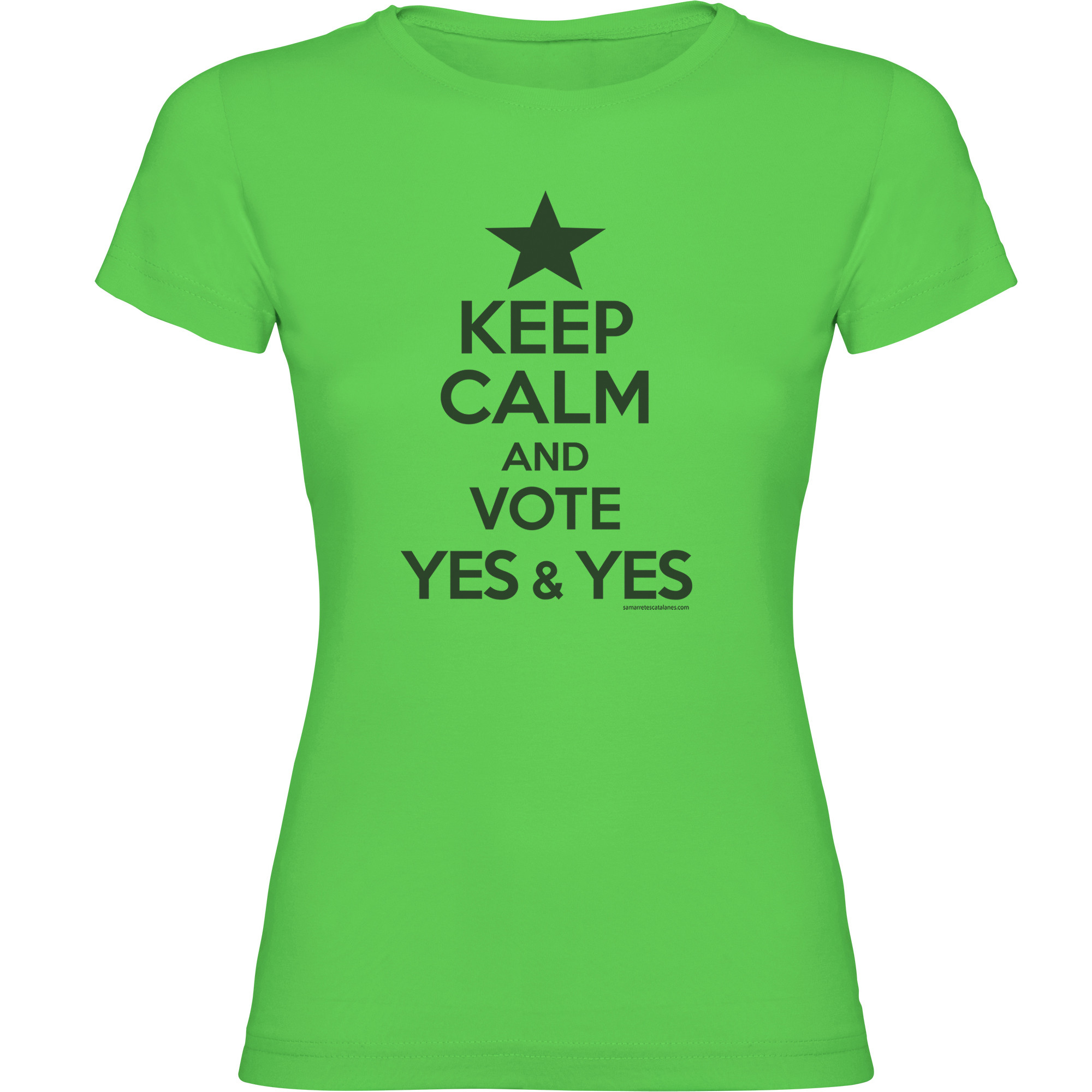 T Shirt Katalonien Keep Calm And Vote Yes Kortarmad Kvinna